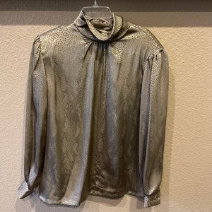 Russ vintage metallic gold blouse: size 16. EUC.